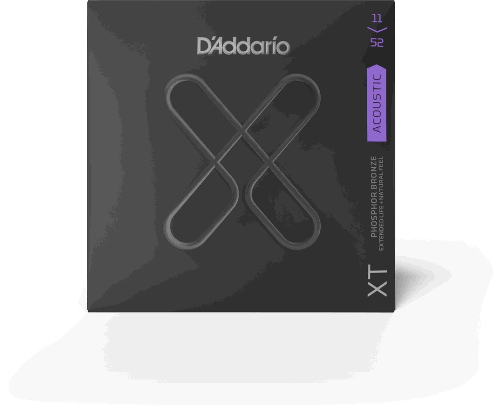 D'Addario XTAPB1152 XT Phosphor Bronze Coated Acoustic Guitar Strings - .011-.052 Custom Light 