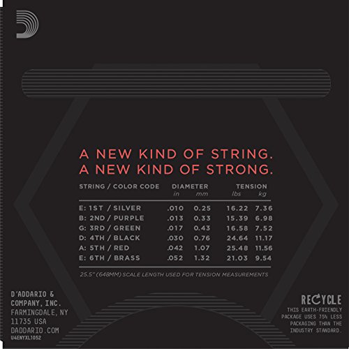 D'Addario NYXL1052 NYXL Nickel Wound Electric Guitar Strings - .010-.052 Light Top/Heavy Bottom 